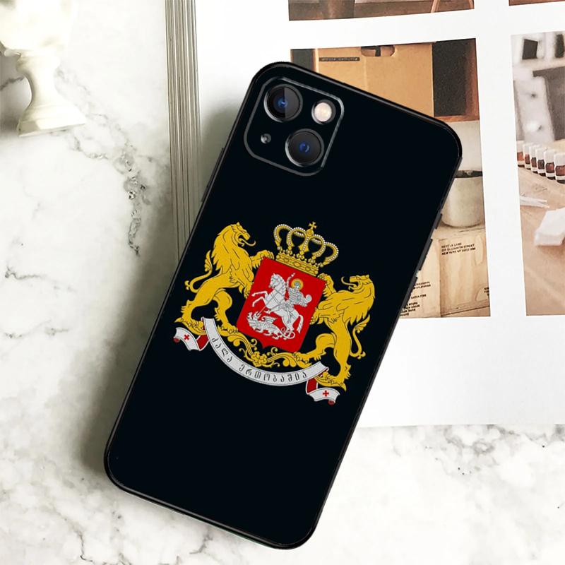 Georgia Flag Phone Case For iPhone 17 16 15 14 13 12 11 Pro Max Plus 12 13 Mini 16e 17 Air Cover Coque