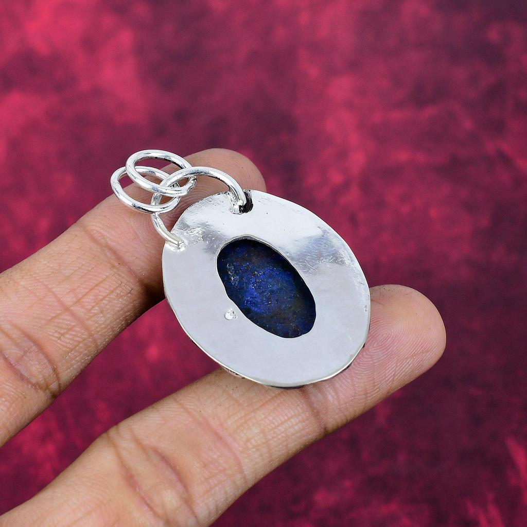 Lapis Lazuli Hänge Handgjorda Ädelstenssmycken, 925 Massivt Sterlingsilver Hänge, Smyckeshänge med Unik Design