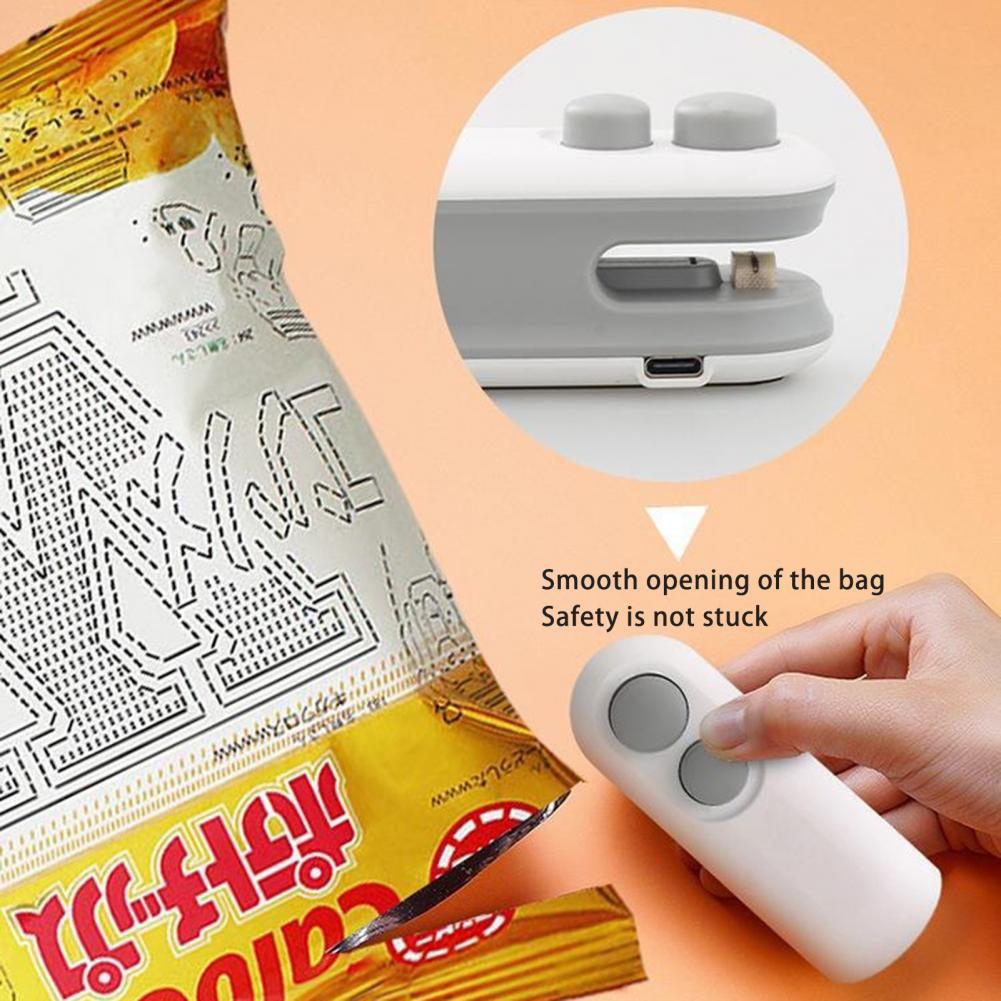 Bag Sealer Cutter Mini Sealing Machine Portable Magnetic Mini Bag Sealer with Cutter Usb Rechargeable Snacks Food Vacuum Heat