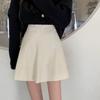 Casual All Match Versatile Black Corduroy Skirt for Women Autumn Winter High Waisted Slimming Pleated Skirt Petite A Line Mini Skirt