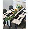 Letjolt Black and White Striped Placemats Set of 4 Black Stripe Kitchen Decor Placemats Beetlejuice Party Table Mats Dining Table Decor