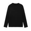 Men Fall Spring Top Round Neck Long Sleeves Pure Color Slim Fit