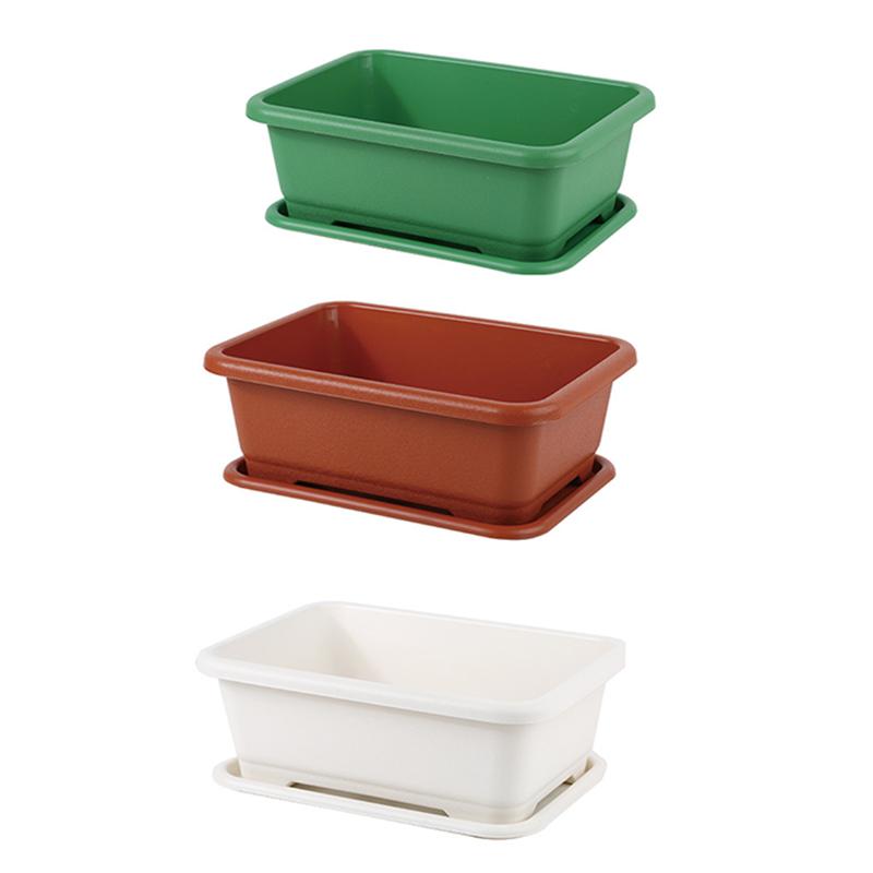 Vegetable Planter Shatterproof Impact Resistance Drain Hole Design Rectangular Flower Pot Windowsill Planter Box Garden Supplies