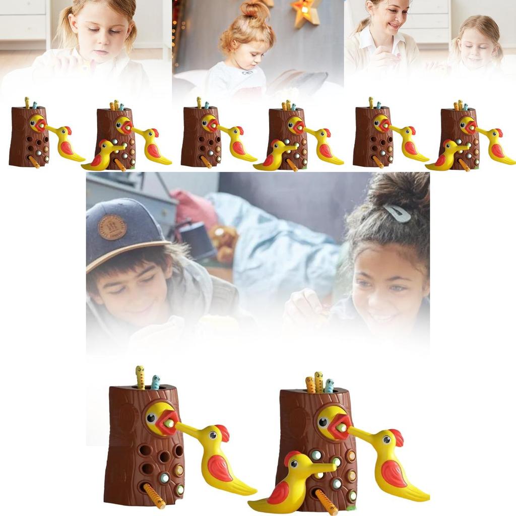 Colorful Educational Woodpecker Bug Catching Toy For Kids Enhancing Hand Eye Coordination Skills