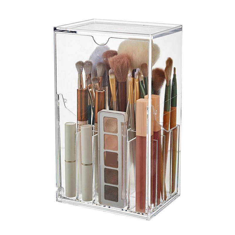 Klappdeckel Make-up Pinselhalter Klar Kosmetikpinsel Aufbewahrungsbox Acryl Make-up Pinselhalter Schräg Schreibtisch Make-up Werkzeugbehälter