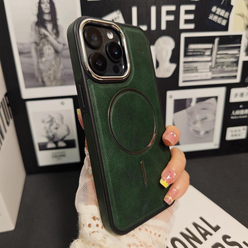 Premium Leather Magnetic iPhone 17 Pro Max Case - Anti-Slip, Drop-Proof Protective Cover Compatible with Apple iPhone 16