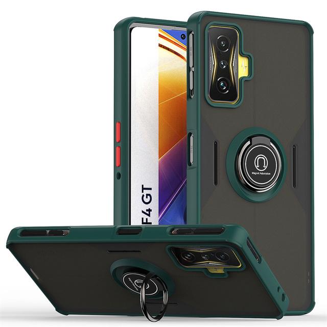 

Чехол для Xiaomi Poco F4 GT 5G, прозрачные чехлы для телефонов Poko Little F 4 Pocof4 GT, магнитное автомобильное кольцо на палец, задняя крышка For Poco F4 GT 5G темно-зеленого