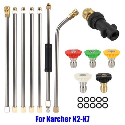 Lanza rociadora de agua para techos, boquilla de extensión para lavado de autos, chorro metálico potente con 5 boquillas rápidas para la serie K de Karcher.