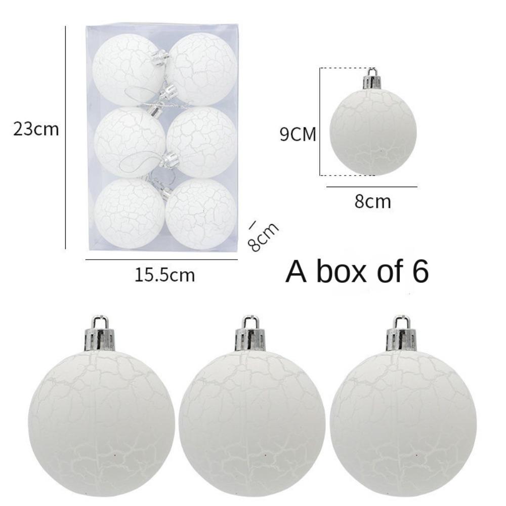 

6 Шт./Коробка DIY Вироби Розфарбована Ялинкова Іграшка Пластикові Різдвяні Прикраси білий