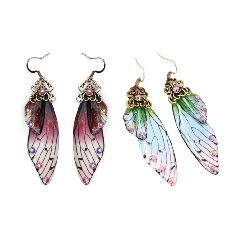 Cicada Wing Dangle Earring Butterfly Wing Hook Earring Insect Earring for Summer