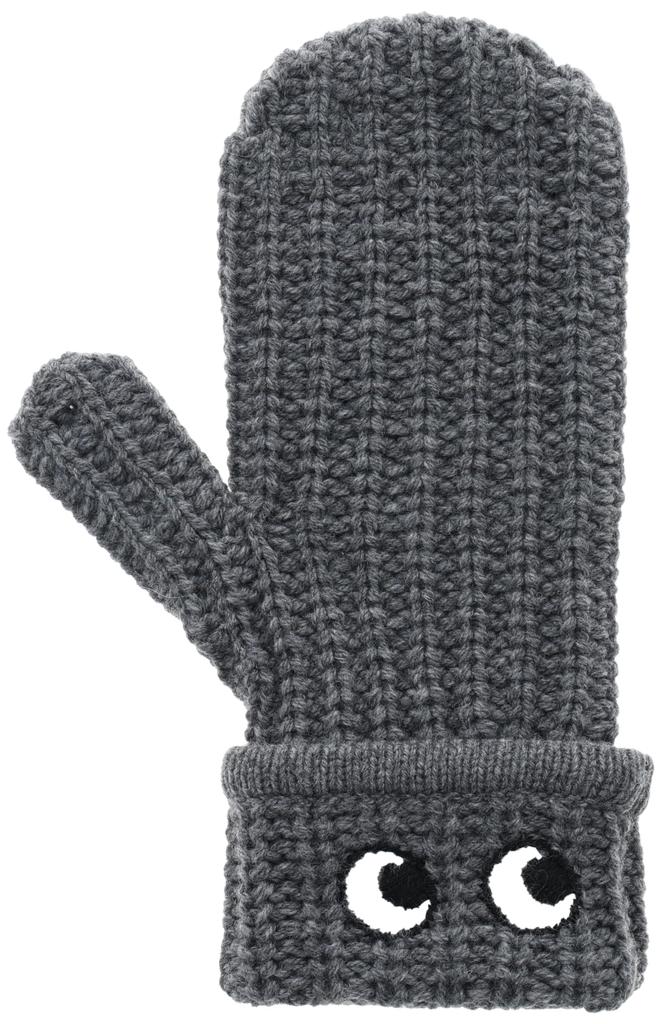 Anya Hindmarch Eyes Mittens In Soft Wool Charcoal [Used]