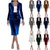 Completo da donna in velluto 2 pezzi set gonne abito da lavoro business giacche con gonna