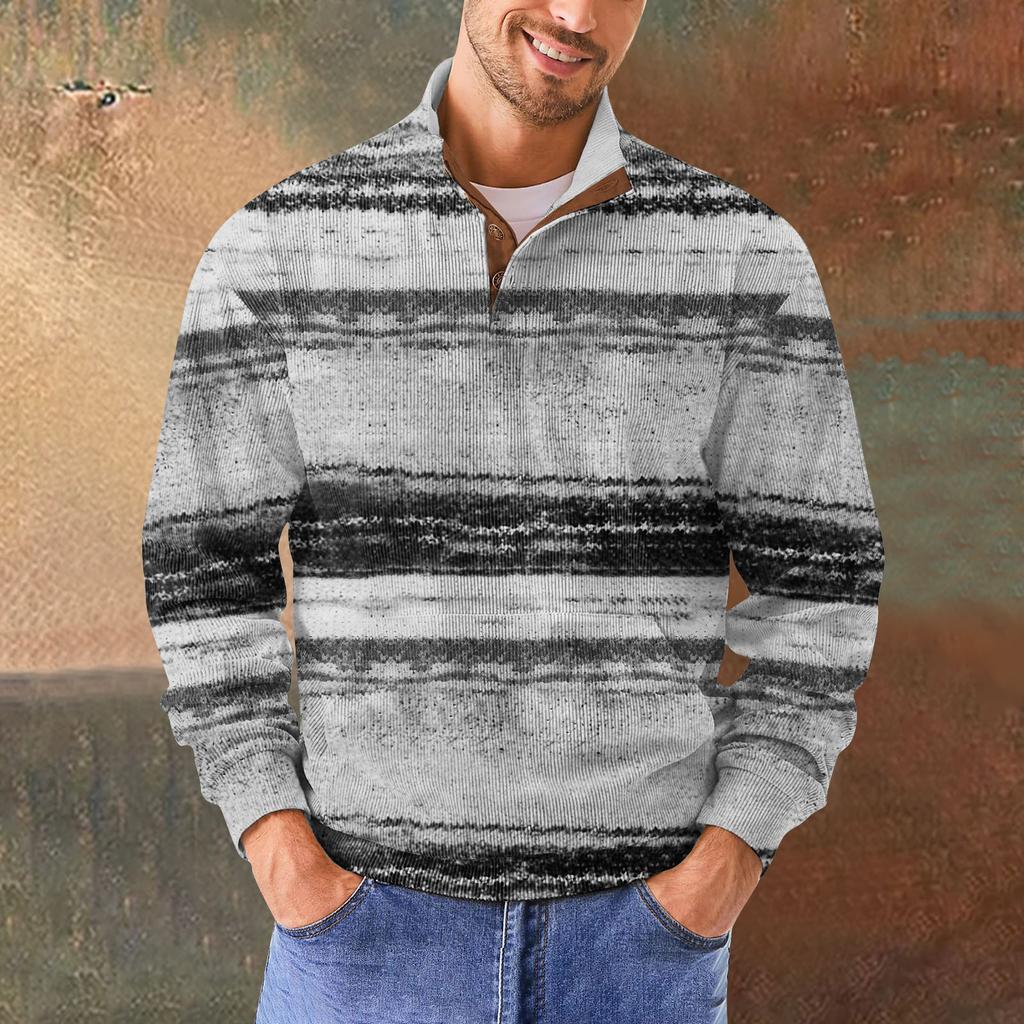 Męska bluza retro casual z nadrukiem gradientowym