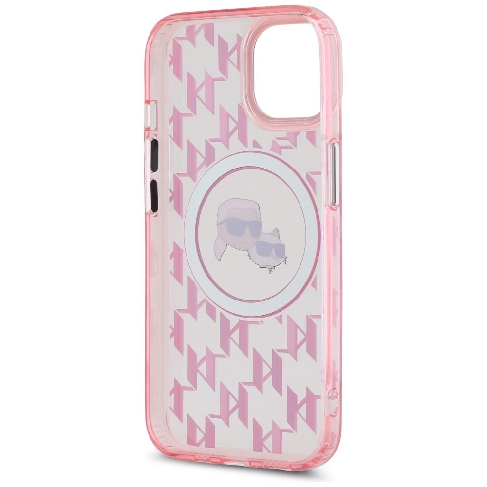 Karl Lagerfeld Klhmp15Mhmckmhp Iphone 15Plus 6.7 Różowy/Pink Iml Monogram Karl&Choupette Head Magsafe