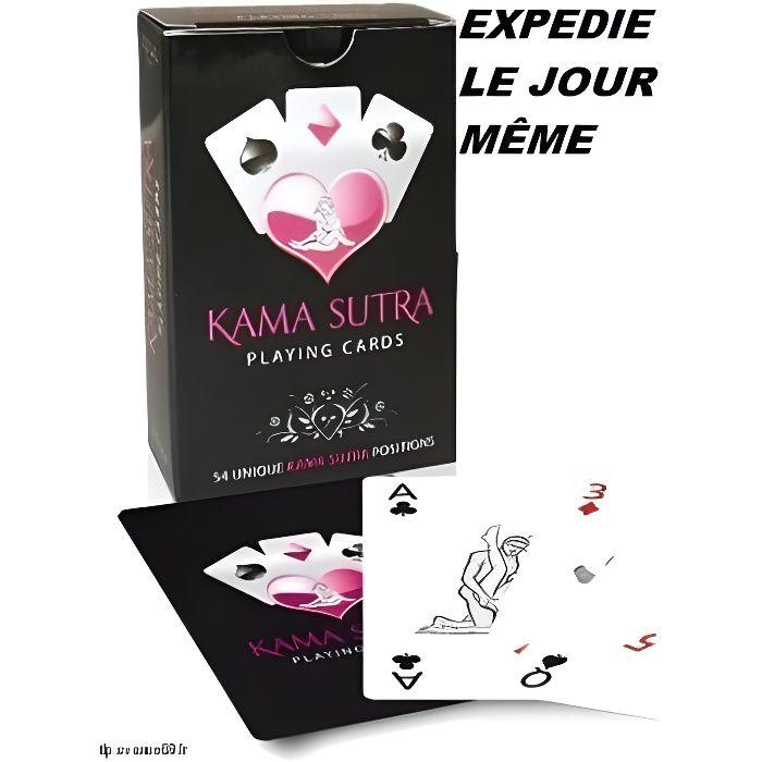Jeux de cartes - kama sutra - 54 cartes - design chic - pour adultes - rouge