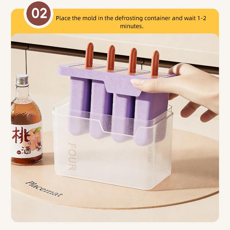 Popsicle/Sorbet Mold Food Grade Household Popsicle Making Ice Box Abrasive Tools With Lid Homemade Ice Cream Artifact