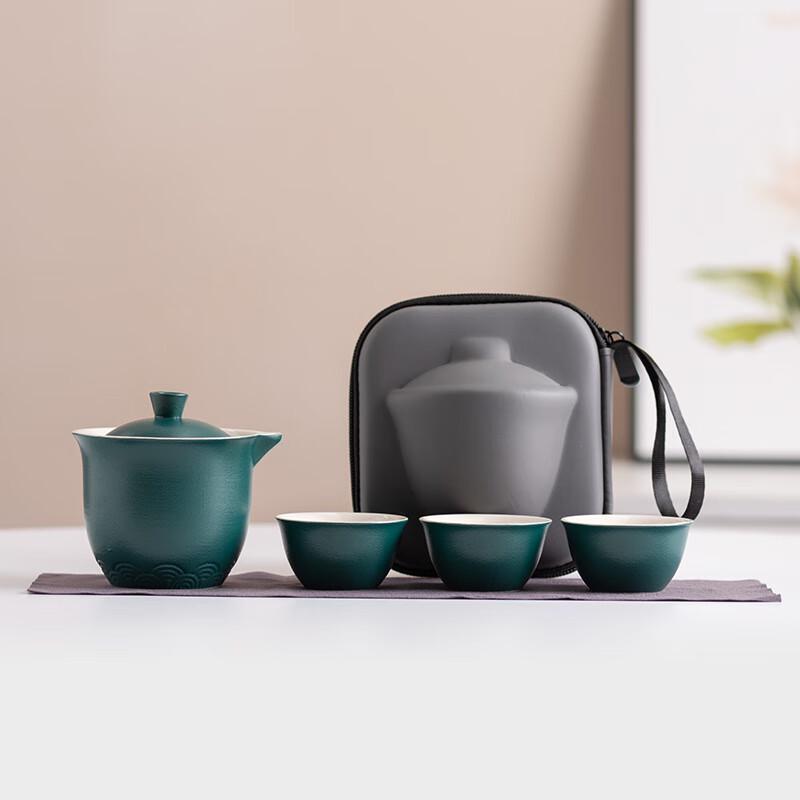 Portable Ceramic Travel Tea Set with Gaiwan