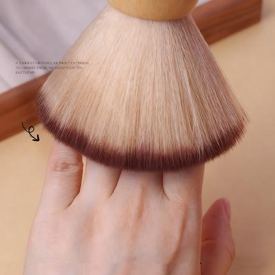 1PCS Brosse Fluffy pour Nail Art Professionnel Manche Rond en Bois Nettoyage Poussière Pinceau Maquillage Accessoires Manucure Outils Équipement Salon
