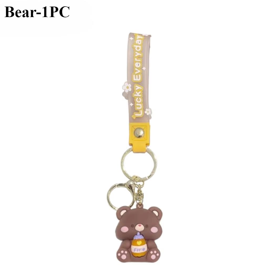 1-20PCS Luck Drinks Keychain  Pvc Doll Key Chain Cartoon Bag Pendant  Soft Plastic Doll Car Key Chain Bag Pendant Small Gift