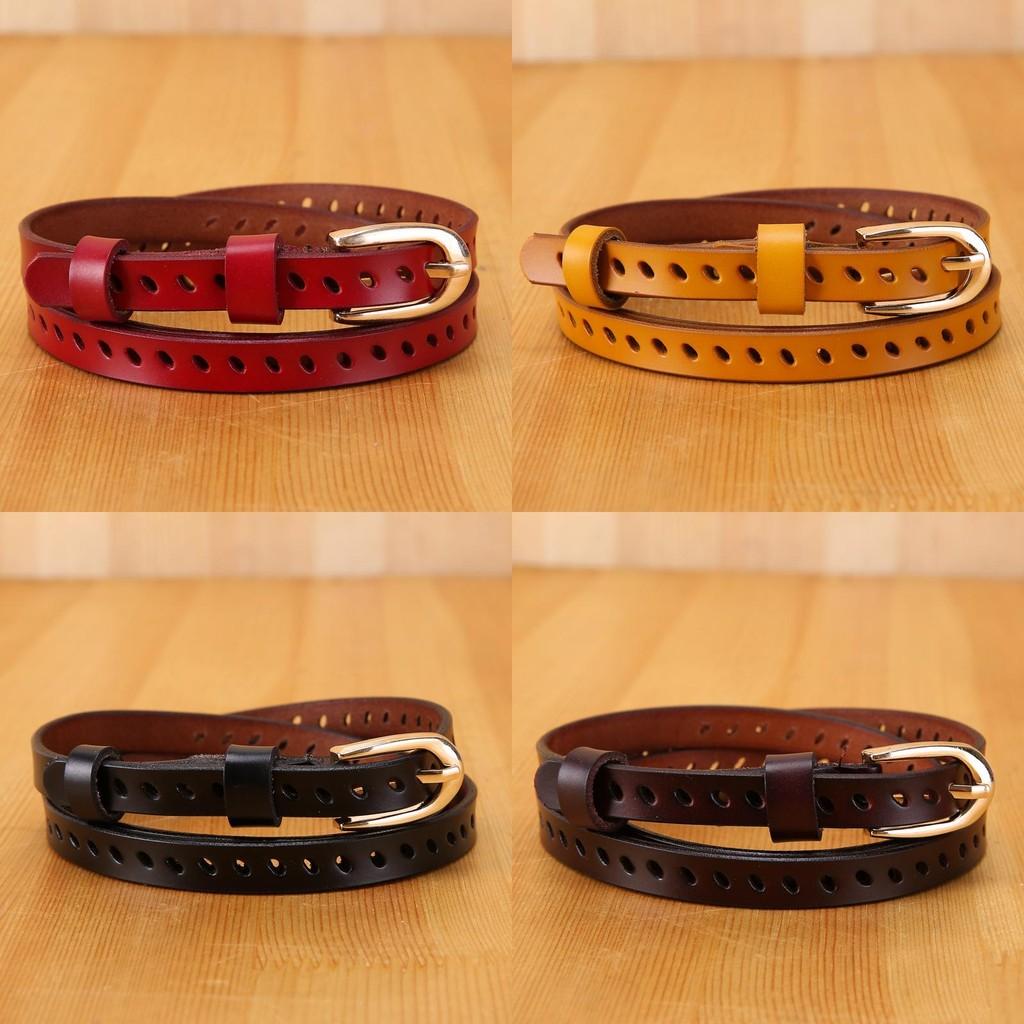 Trendy Cowhide Genuine Leather Waist Belt Women Alloy Clasp Multiple Colors