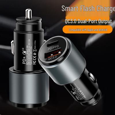 Super Fast Type-C Car Charger for Mobile Phones, 12-24V