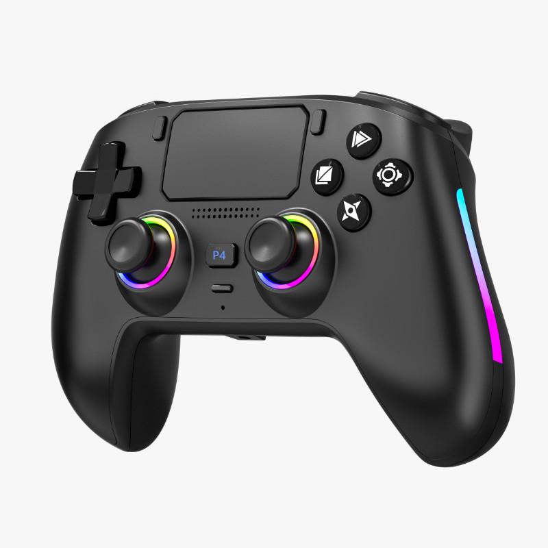 PS4 Wireless Bluetooth Game Controller with Hall Effect Triggers, Magnetic Faceplate, RGB Lights, Dual Vibration, and Six-Axis Gyroscope.