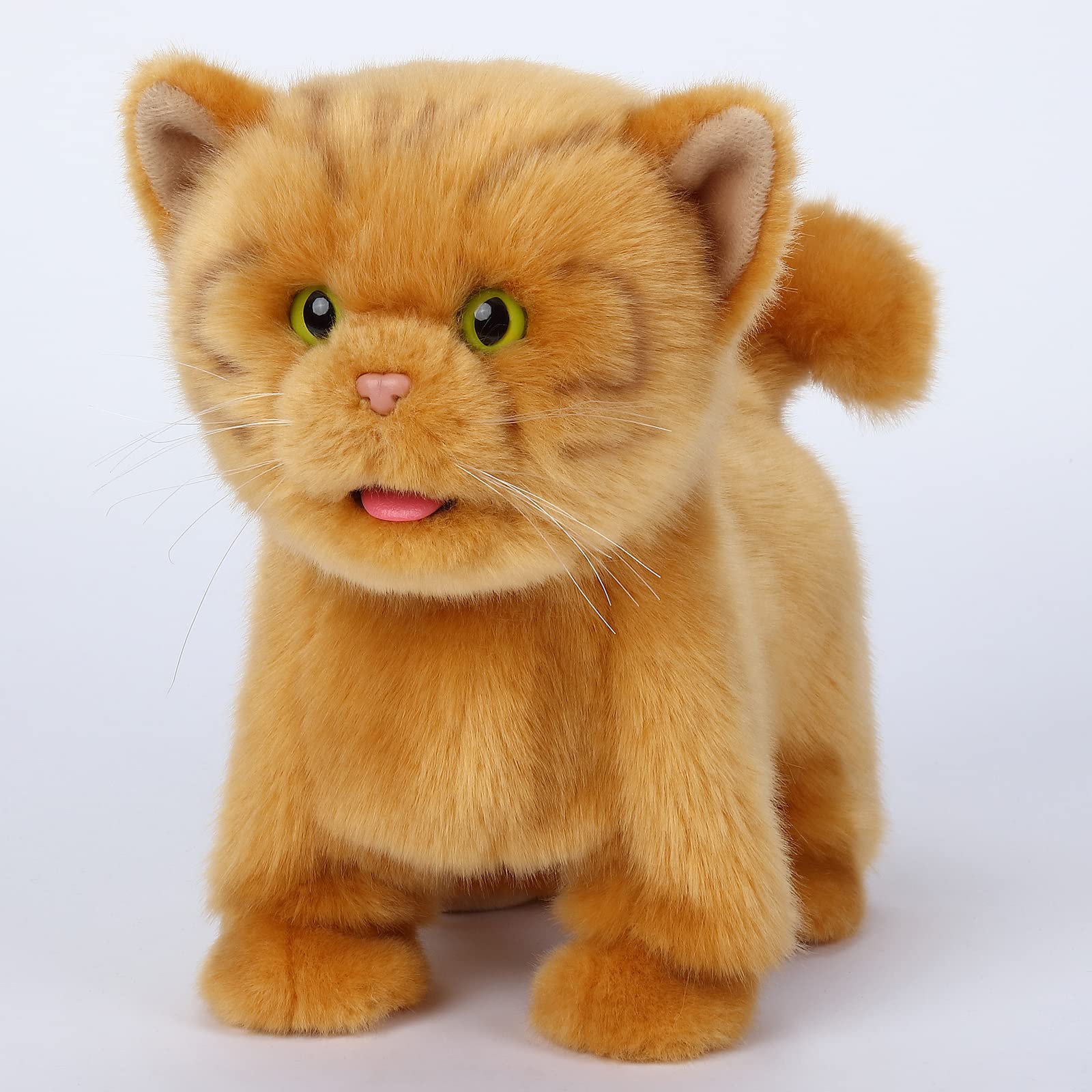 

Electronic Walking Orange Realistic Interactive Puppy Pet Toy Cat that Wags its Tail and Pet Gift for Boys and Girls Ages Cat, Walks, Barks, Talks, 3+