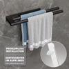No Drill Brushed Stainless Steel Towel Rack Rust-Resistant Bathroom Towel Holder with Shelf Wall-Mounted Towel Bar