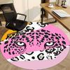 1pc Leopard Print Office Round Rug, Non-slip, Soft and Durable Office Rug for Interior Decoration, Perfect for Office, Beautiful Decoration yy26032306