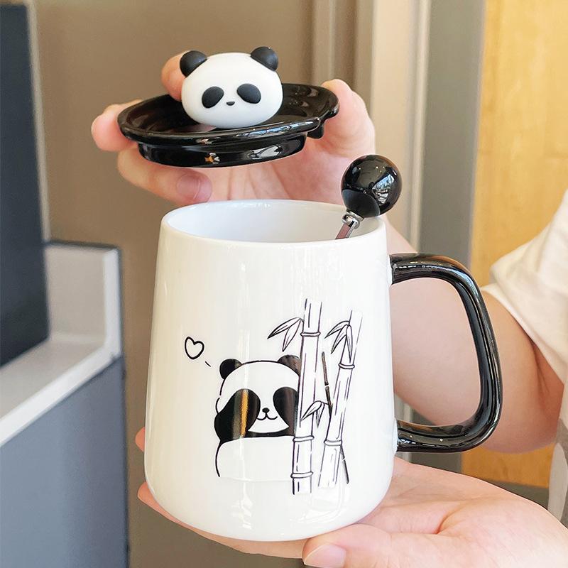 Souvenir Graduation Gift Gift Practical Cup New Style Cute Panda Ceramic Mug Couple Water Cup Teacher