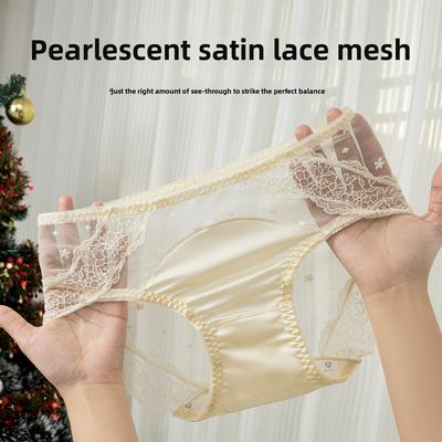 Female Spring and Summer Sexy and Comfortable Translucent Lace Crotch High Split Underwear