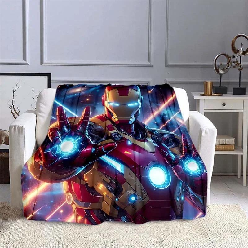 Iron Man Printed Blanket Children Adult Blanket Soft and Warm Bedding for Bed Sofa Outdoor Travel Cover Blanket