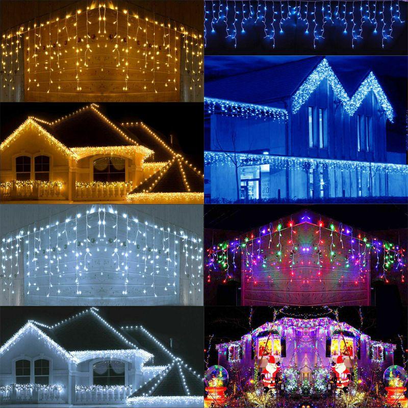 Long 13-130ft Curtain Icicle Lights Led Fairy Christmas Indoor Outdoor Wedding Party