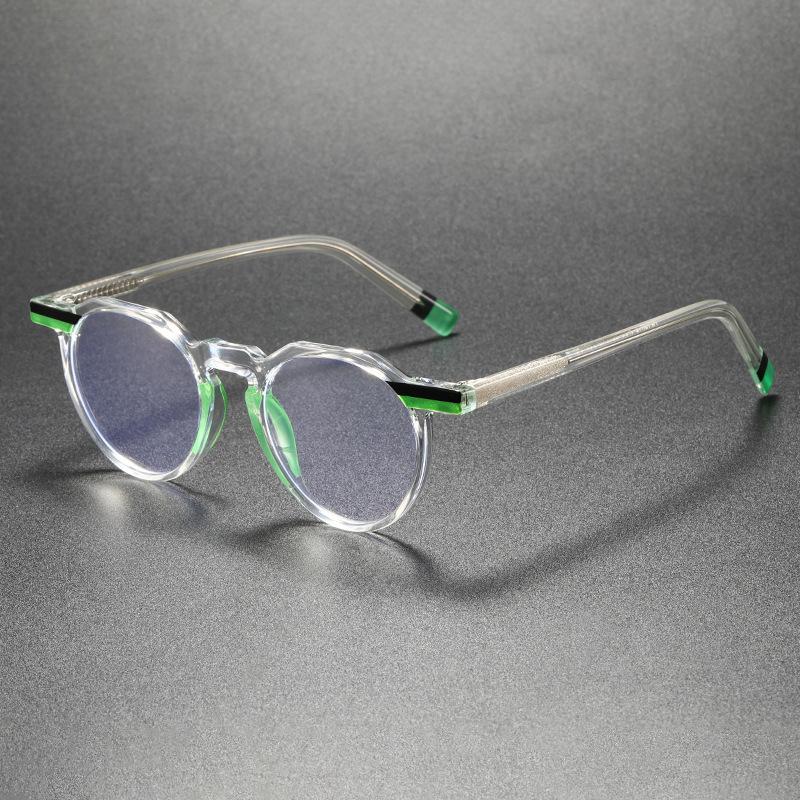 New Fashionable Elegant And Sophisticated Sunglasses Uv400 Color-Blocked Transparent Round Frame Uv-Protective Sunglasses