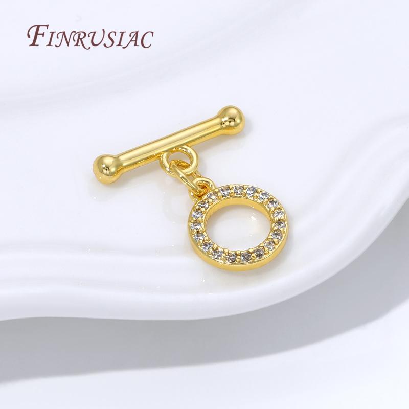2/4/6Pcs 18K Gold Plated Toggle For Jewelry,Round OT Clasps For Bracelets Making Accessories,Necklaces Clasp Connectors Findings