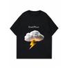 Cool Plan Lightning Cloud Printed Black Women's Short-Sleeve T-Shirt