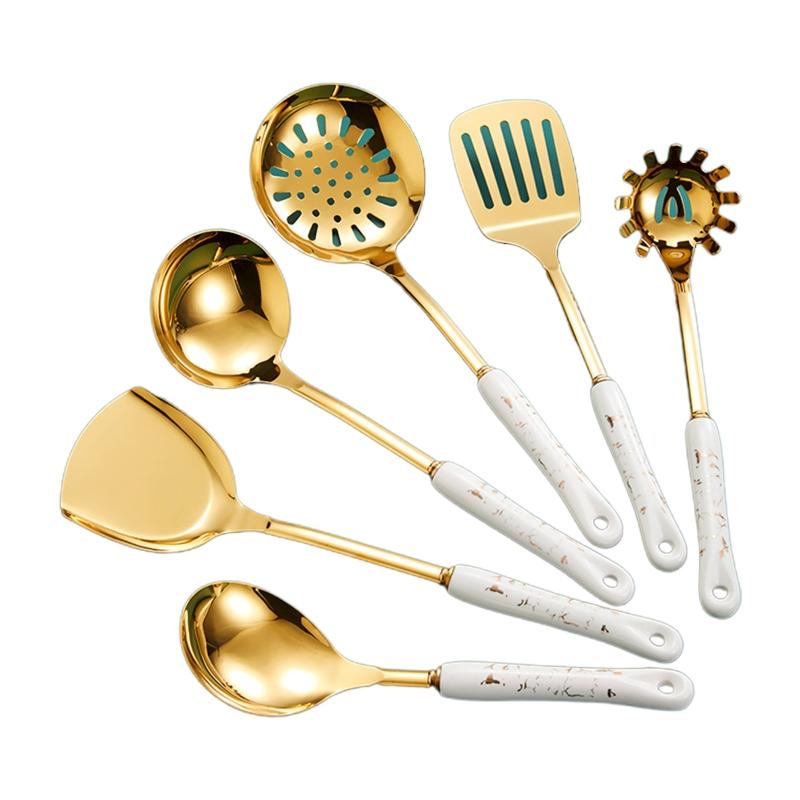 Electroplate Chef Utensil Set Cookware with Premium 201 Stainless Steel 4/6Pcs 1 белый