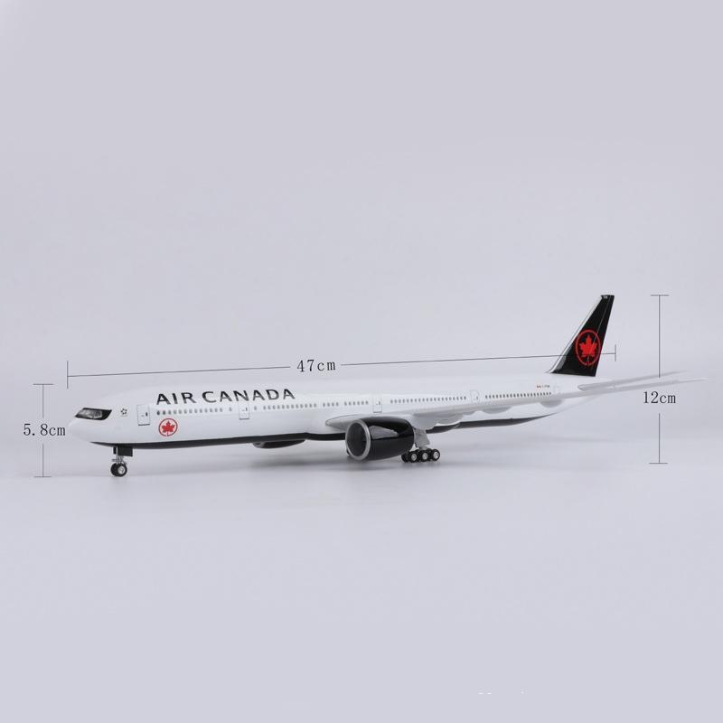 Airplane model Air Canada 777 47CM toys for boys collectible aircraft with LED Lights Wheels Souvenir Plane Toy