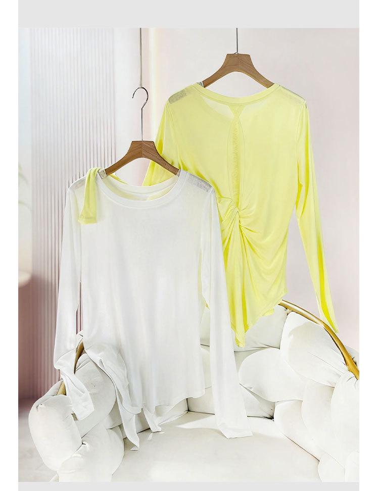 Women's Loose Tencel Long-Sleeve Tee: Soft, Skin-Friendly, and Comfortable for Spring, Summer, Autumn