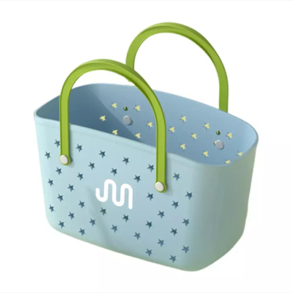 Large Capacity Beach Bag Plastic Bath Basket Portable Bathroom Storage Basket