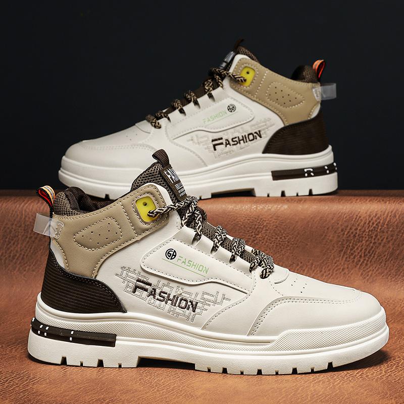 2024 Mens High Top Sneakers Casual Autumn Soft Sole Walking Shoes Designer Fashion Safety Work Shoes Comfortable Platform Boots