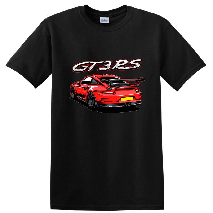 Red Sports Car GT3RS Graphic T Shirt Cool Auto Design for Car Enthusiasts Tee 4XL