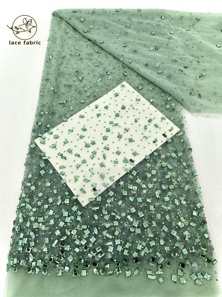 African Heavy Stones Lace Fabric 2025 High Quality for Women Nigerian French Stones Tulle Lace Fabric Wedding Party Dress Sewing