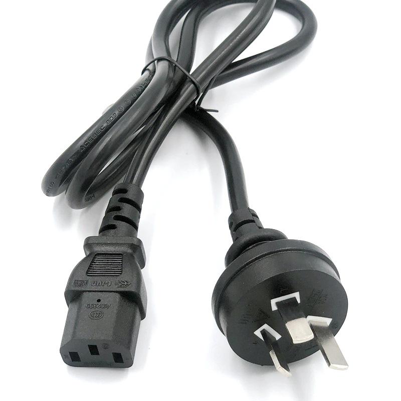 Australian Standard Power Cord: Three-Pin Angled Plug, C13 Tail, 3-Core, 0.75/1.0/1.5 Sq Mm