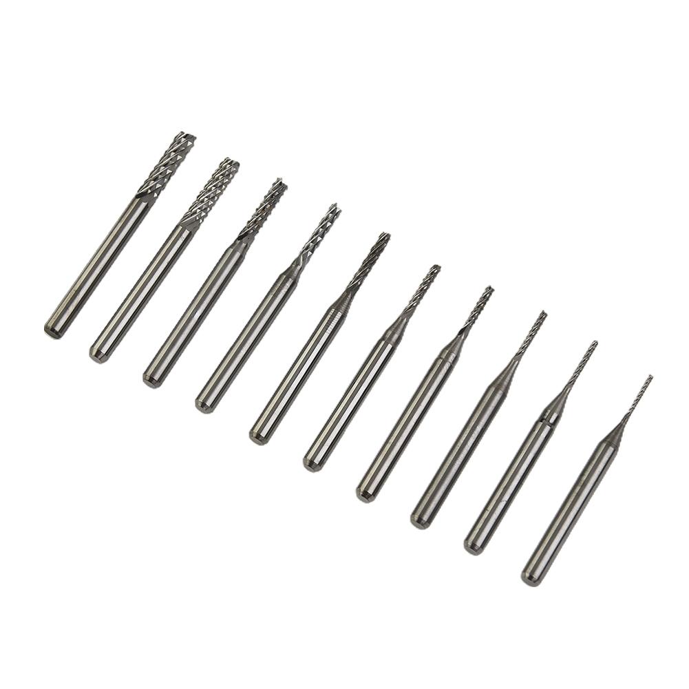 10x 1 8 0.8-3.175mm Nitride Coated Carbide PCB CNC Drill Bits