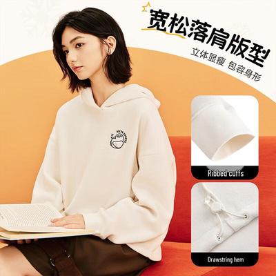 Snowy Owl Women's Hooded Fleece Pullover