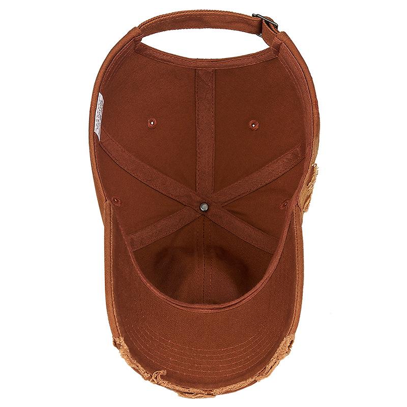Spring & Autumn Distressed Duckbill Cap - Curved Brim, Ripped Edges, Unique Style Sunshade Hat