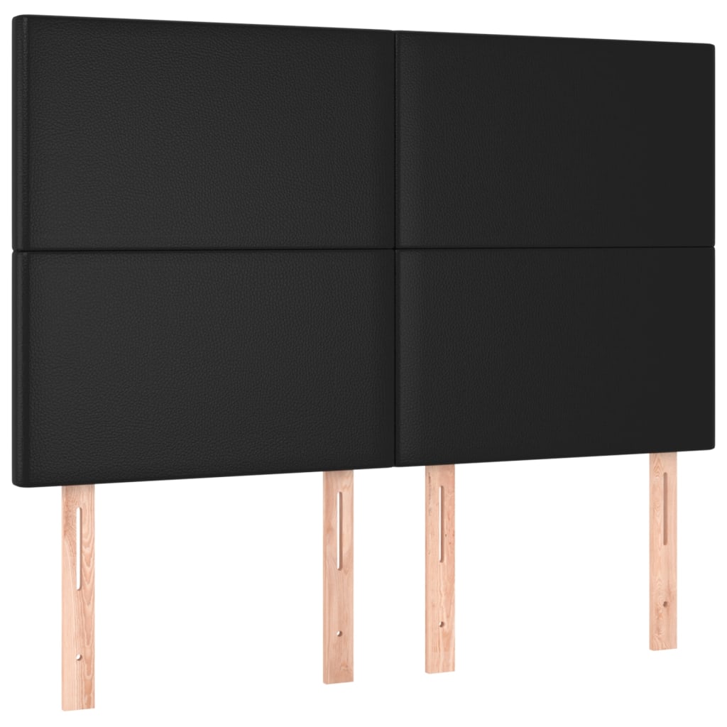 Box Spring Bed with Mattress Black 140x190 cm Faux Leather