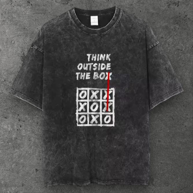 Mens Tic Tac Toe Oversized Cotton T Shirt Black Y2K Streetwear S-3XL S разноцветный