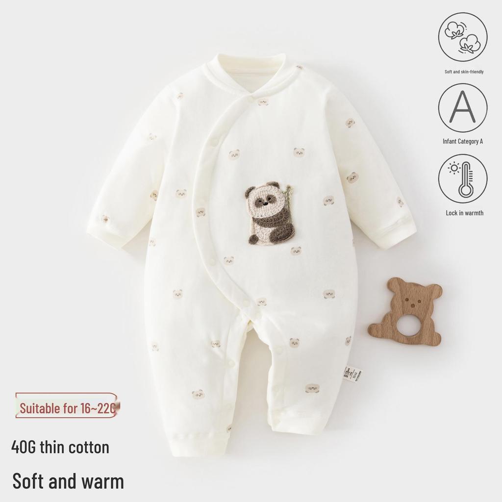 Neugeborenen-Strampler aus reiner Baumwolle - Atmungsaktiver Baby-Overall für Frühling & Herbst mit Schmetterlings-Design